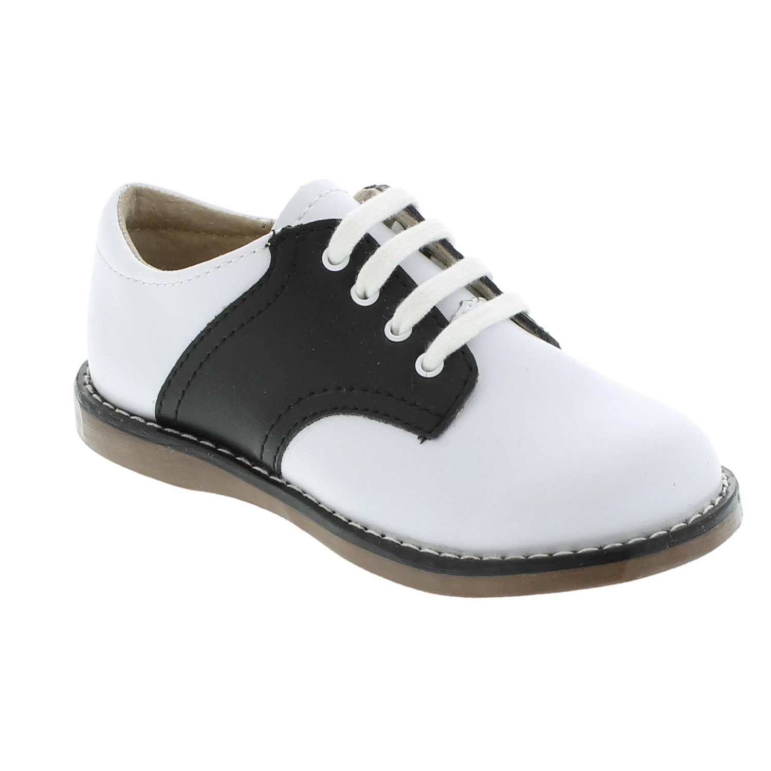 Footmates Kid’s Cheer Black And White Leather