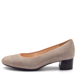 Ara Women’s Vivian Block Heel Pump Sand Puntikid Pin Dot Suede