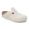 Birkenstock Boston Soft-Footbed Antique White Suede
