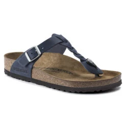 Birkenstock Gizeh Braid Sandal Navy Oiled Leather