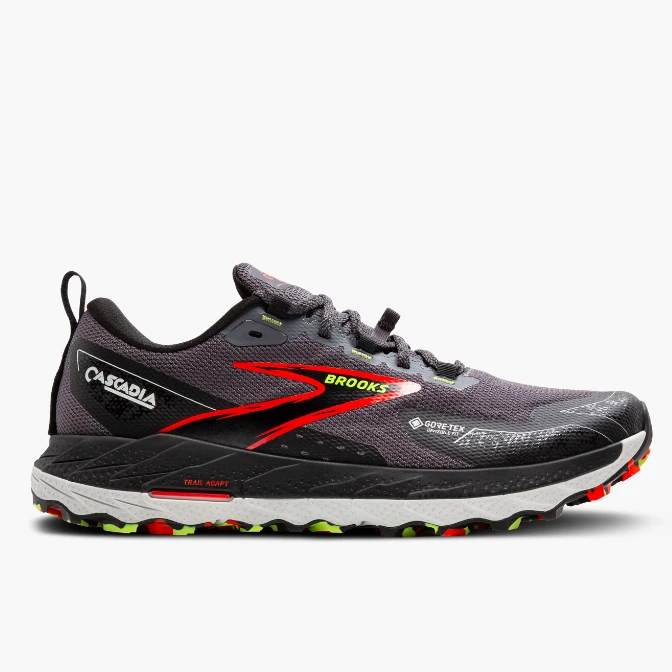 Brooks Men’s Cascadia 18 GTX Black/Tomato