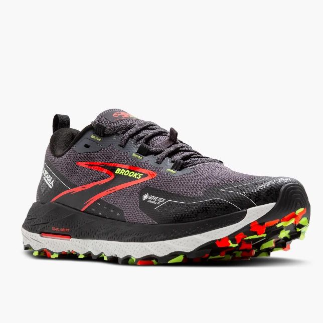 Brooks Men’s Cascadia 18 GTX Black/Tomato - Image 2