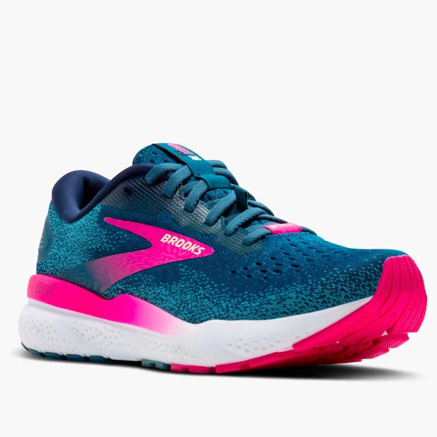 Brooks Women’s Ghost 16 GTX Moroccan Blue/Pink/Yellow - Image 2