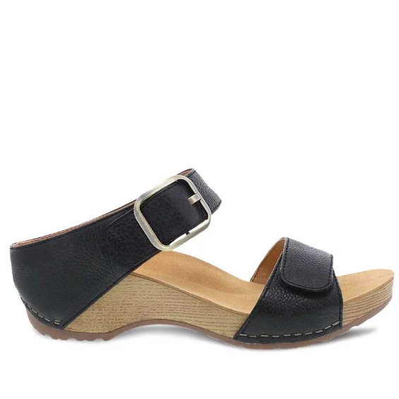 Dansko Women’s Tanya Sandal Black Milled Burnished