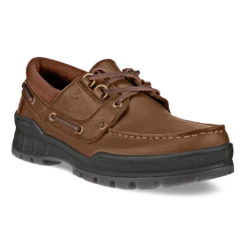 ECCO Men’s Track 25 Moc-Toe Boat Shoe Bison/Cognac