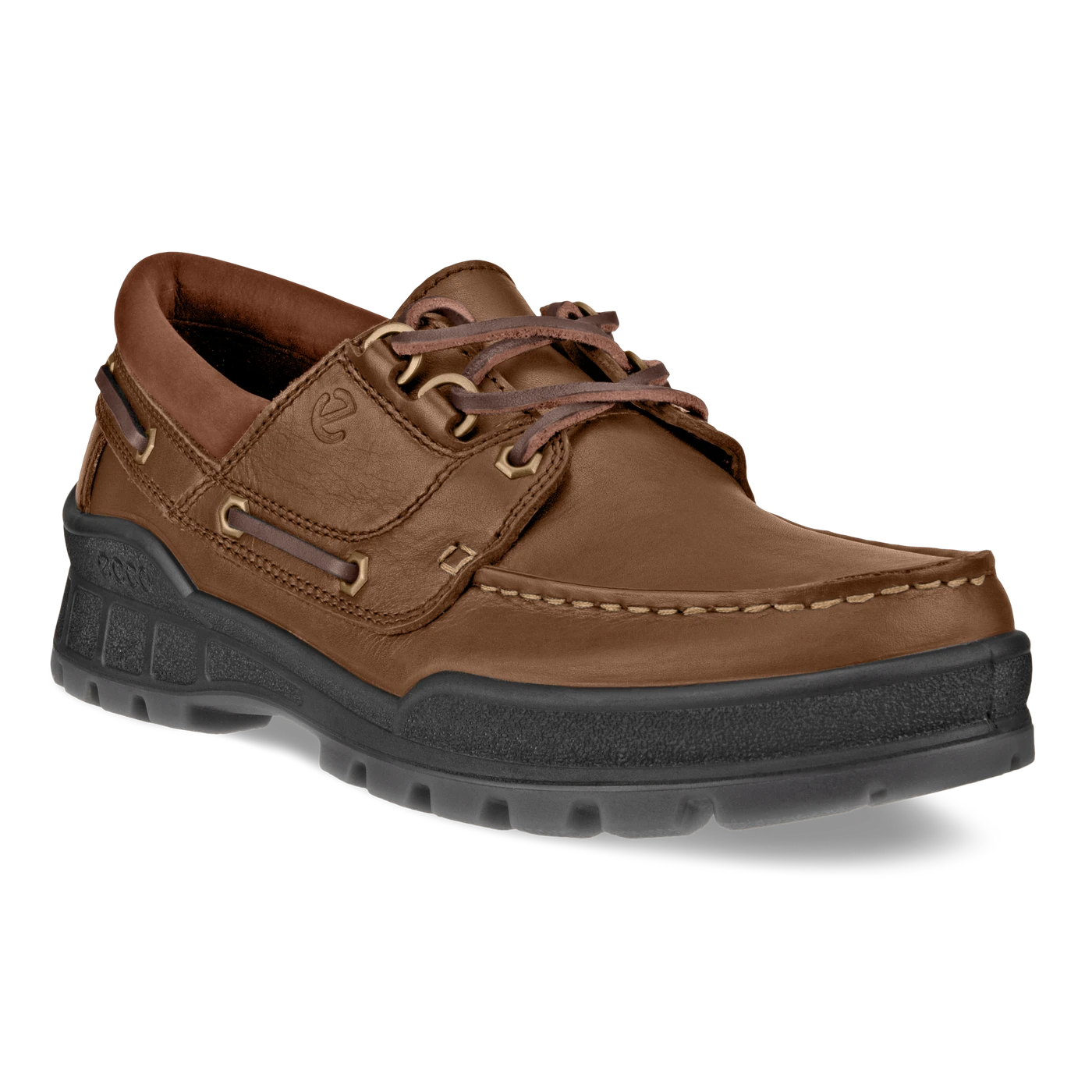 ECCO Men’s Track 25 Moc-Toe Boat Shoe Bison/Cognac