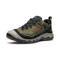 Keen Men’s Targhee IV Waterproof Hiking Shoe Dark Olive/Gold Flame