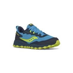 Saucony Big Kid’s Peregrine KDZ Sneaker Blue/Citron