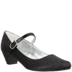 Nina Kid’s Zelia Mary-Jane Black Satin