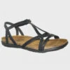 Naot Women’s Dorith Gladiator Sandal Black Raven Leather