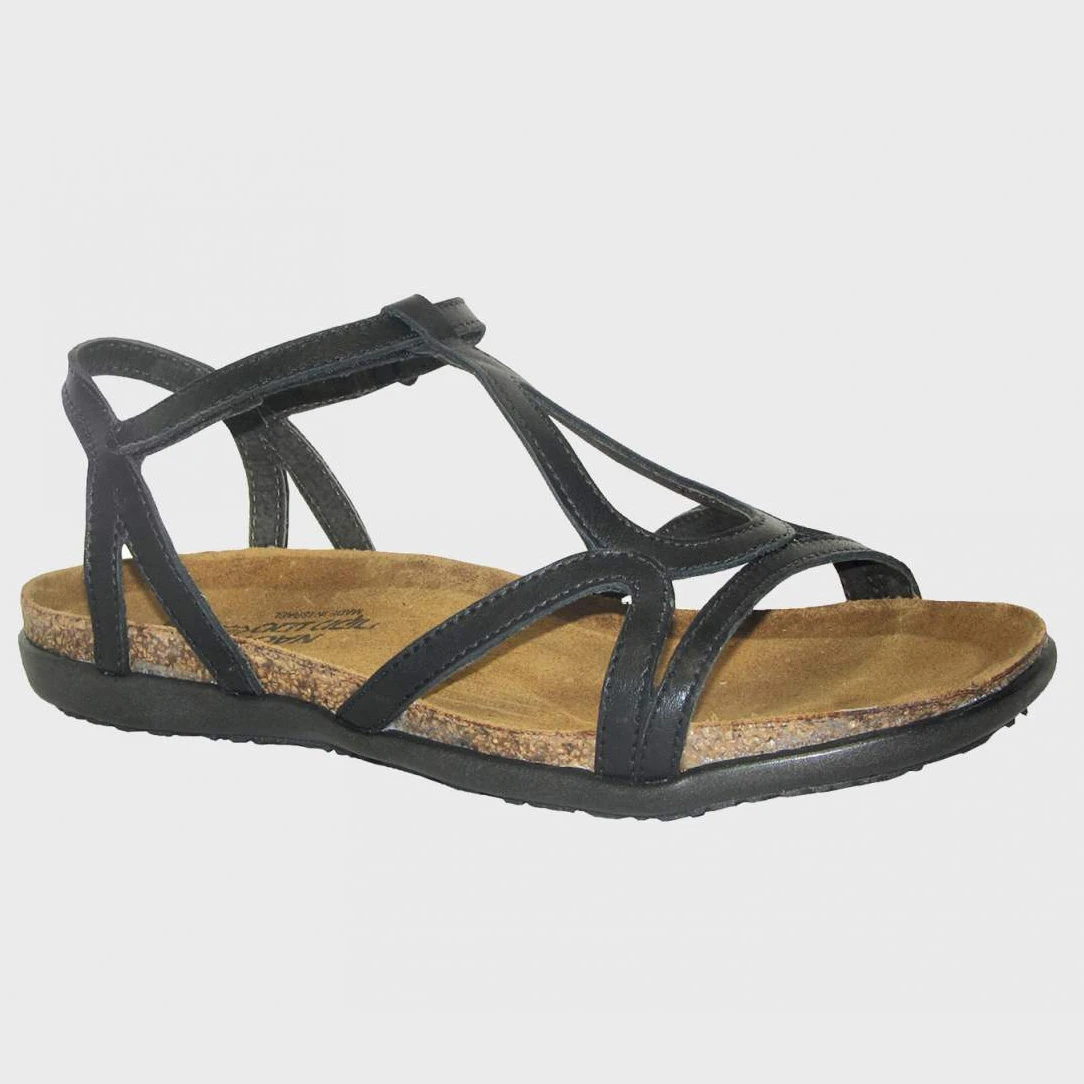 Naot Women’s Dorith Gladiator Sandal Black Raven Leather